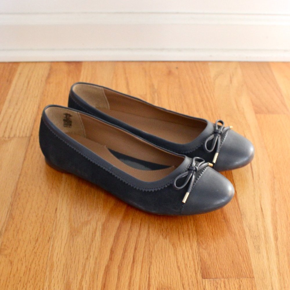 Land's End Gray Suede Ballet Flats